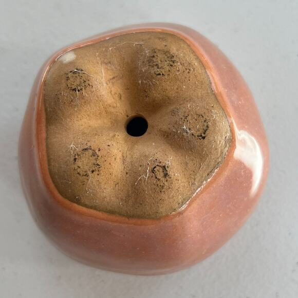 Studio Art Pottery Red Apple Paperweight Glossy Finish Pottery Art Handmade - Picture 13 of 14